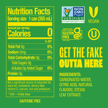 Zevia Zero Sugar Soda, Lemon Lime Twist, 12 oz Cans (24-Pack) - Naturally Sweetened, Non-GMO Project Verified, Gluten-Free, Vega