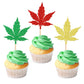 Ercadio 24 Pcs Cupcake Toppers - Green Red Glitter Birthday Party Decorations