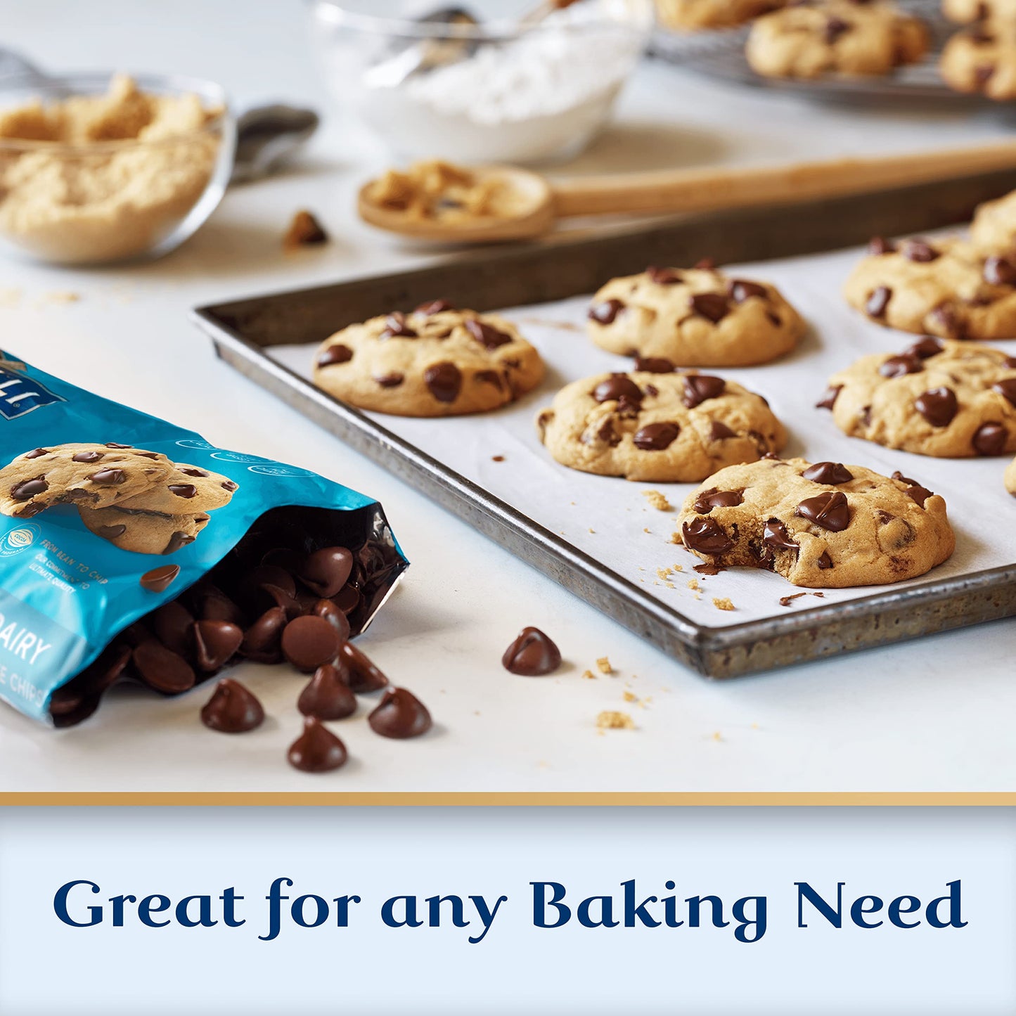Ghirardelli Non-Dairy Dark Chocolate Chips For Baking, Premium Baking Chips, 10 Oz Bag (6 Bags)