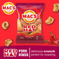 Macs Hot Fried Pork Skins - Hot Flavored Chicharrones Pork Rinds - Low Carb, Gluten-Free, Keto-Friendly Snack- 3oz (12-Pack)