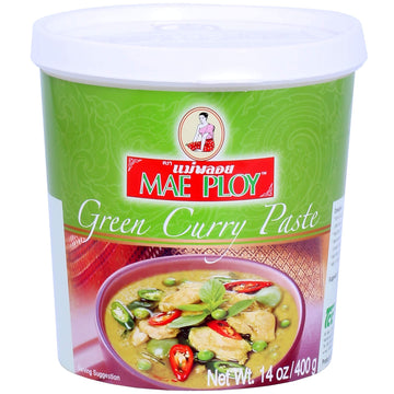 Mae Ploy Green Curry Paste, Authentic Thai Green Curry Paste For Thai Curries & Other Dishes, Aromatic Blend Of Herbs, Spices & 