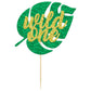 Gyufise 1Pc Glitter Wild One Cake Topper Jungle Safari Monstera Leaf One Cake Decoration For Kids First Birthday Baby Shower Par