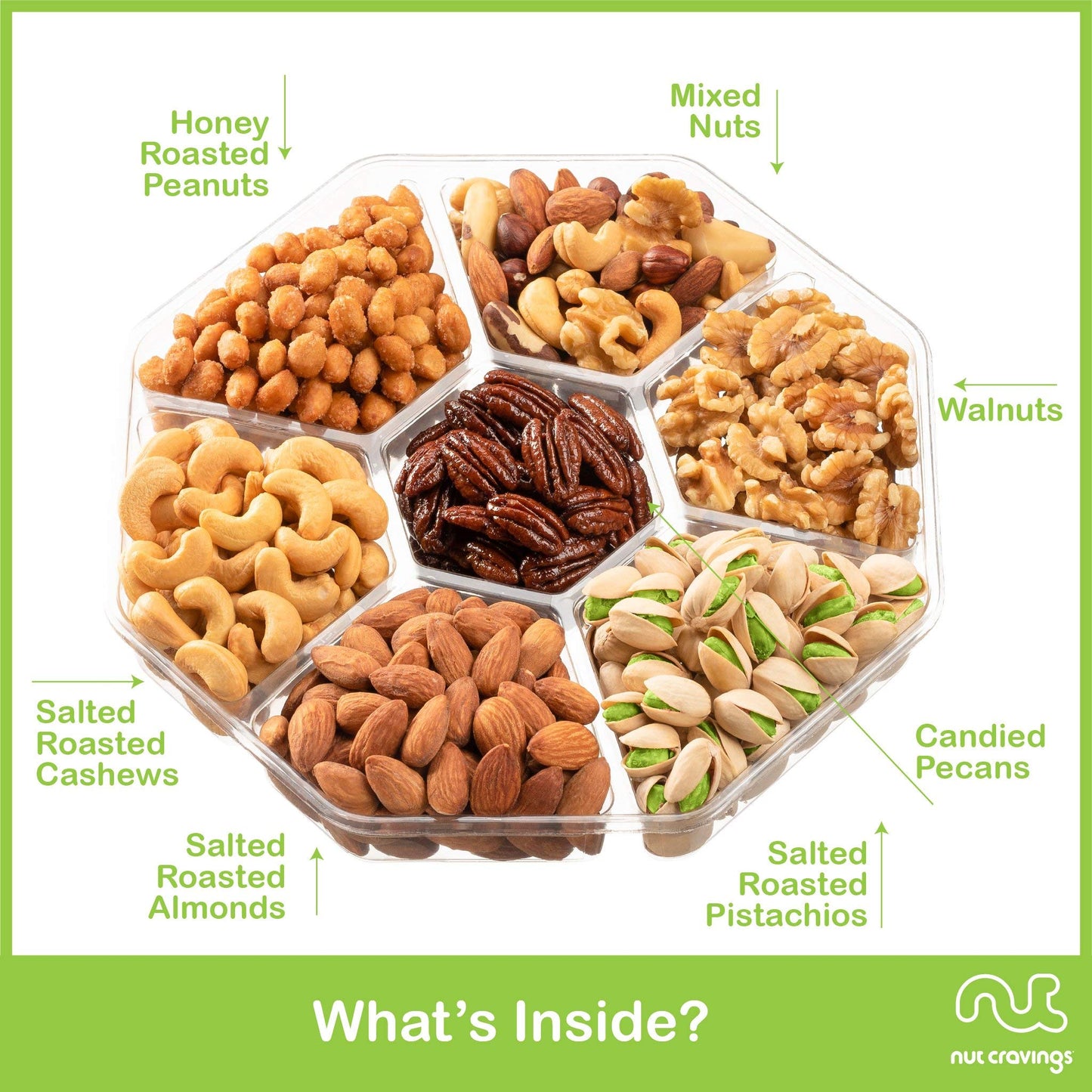 Nut Cravings Gourmet Collection - Rosh Hashana & Shana Tova Mixed Nuts Gift Basket In Black Gold Box (7 Assortments, 2 Lb) Arran