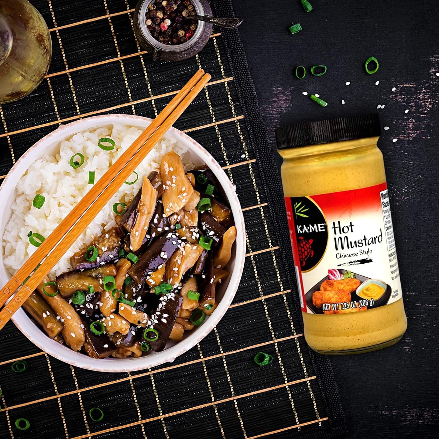 Ka-Me Hot Mustard 7.25 Oz, Asian Ingredients And Flavors, No Preservatives/Msg, Condiments For Egg & Spring Rolls, Fried Wonton, Roasted Pork Belly, Chinese Beef Hot Pot And Many More