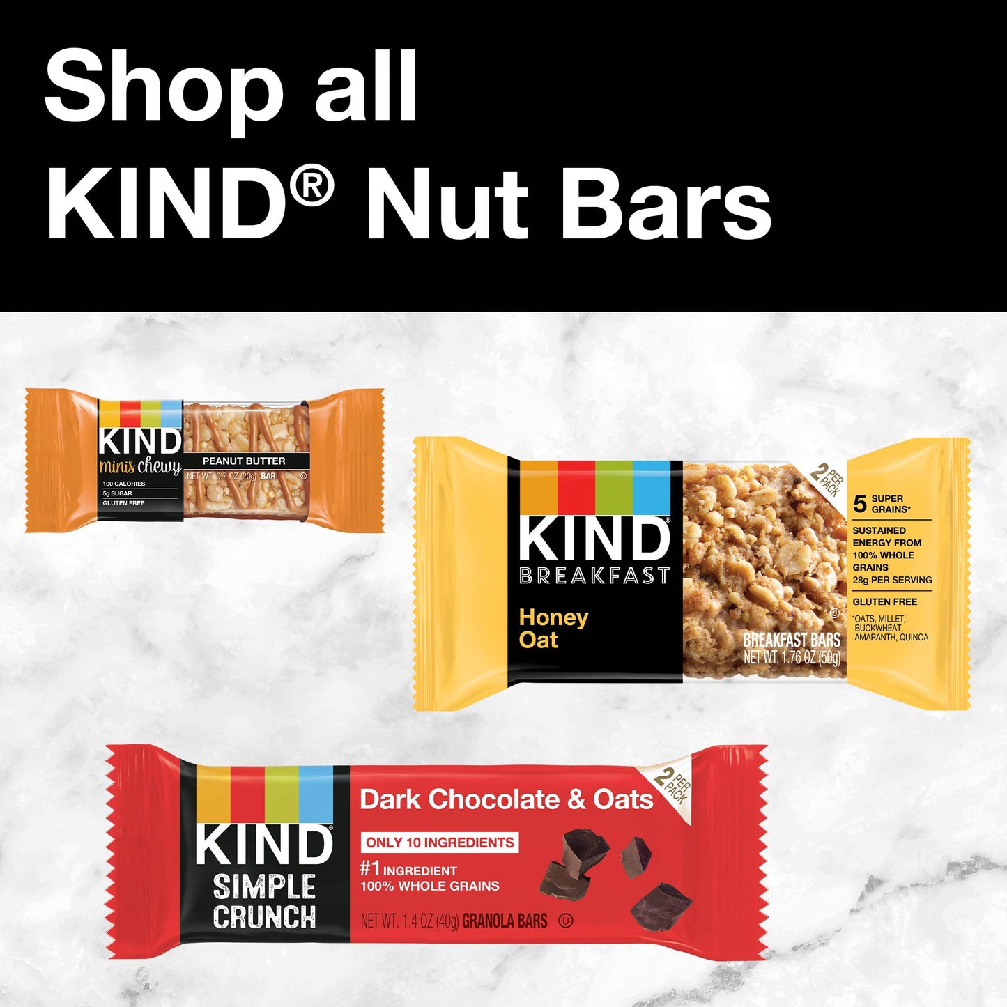 KIND HEALTHY GRAINS Oats & Honey with Toasted Coconut Bars, Gluten Free Bars, 1.2 OZ Bars (40 Count)