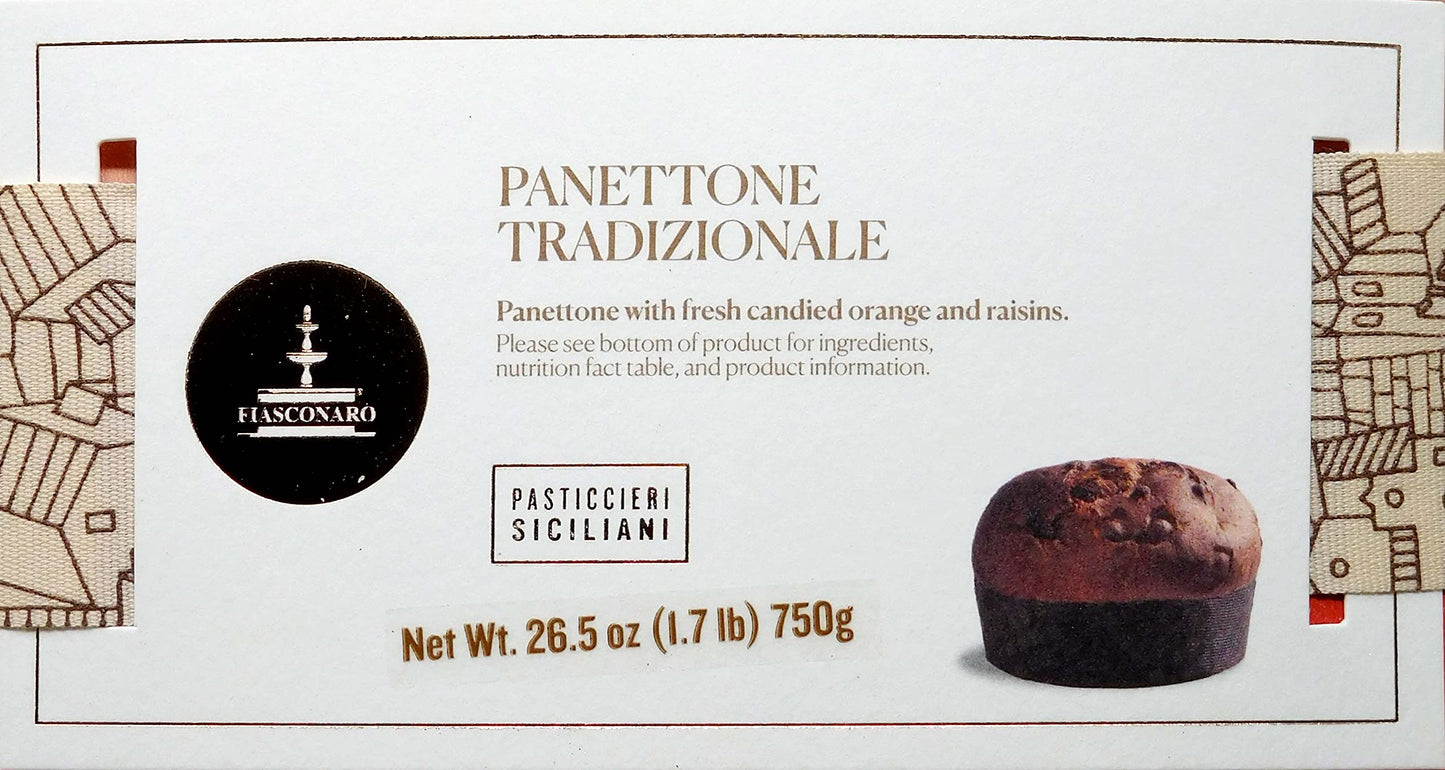 Fiasconaro Traditional Panettone 750 Gram Red Bow Wrapped