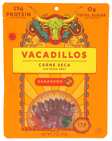 Vacadillos Carne Seca Habanero Jerky, 2 Ounce Pack
