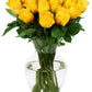 Benchmark Bouquets - 24 Stem Premium Yellow Roses (Glass Vase Included) - Fresh Flowers for Delivery - Gift for Graduation, Birt