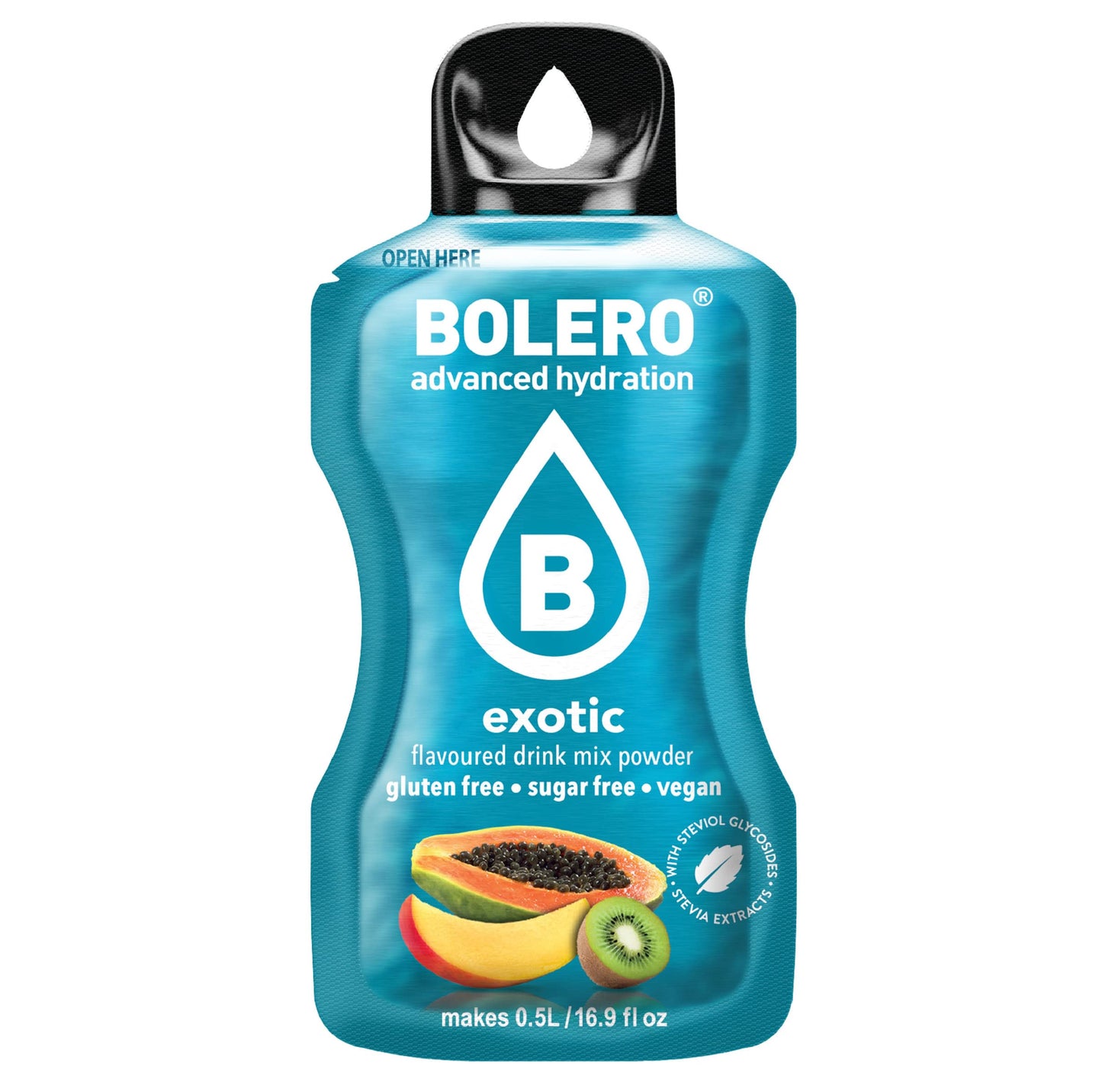 Bolero- Sugar Free Drink Mix Packets Exotic Fruit Flavors | Powdered Flavored Water Packets | 36 Small Sachet On The Go Packets