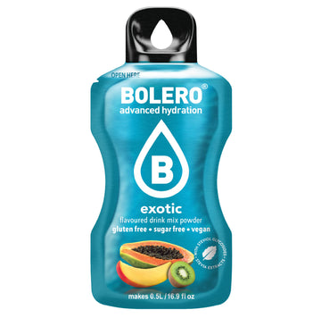 Bolero- Sugar Free Drink Mix Packets Exotic Fruit Flavors | Powdered Flavored Water Packets | 36 Small Sachet On The Go Packets