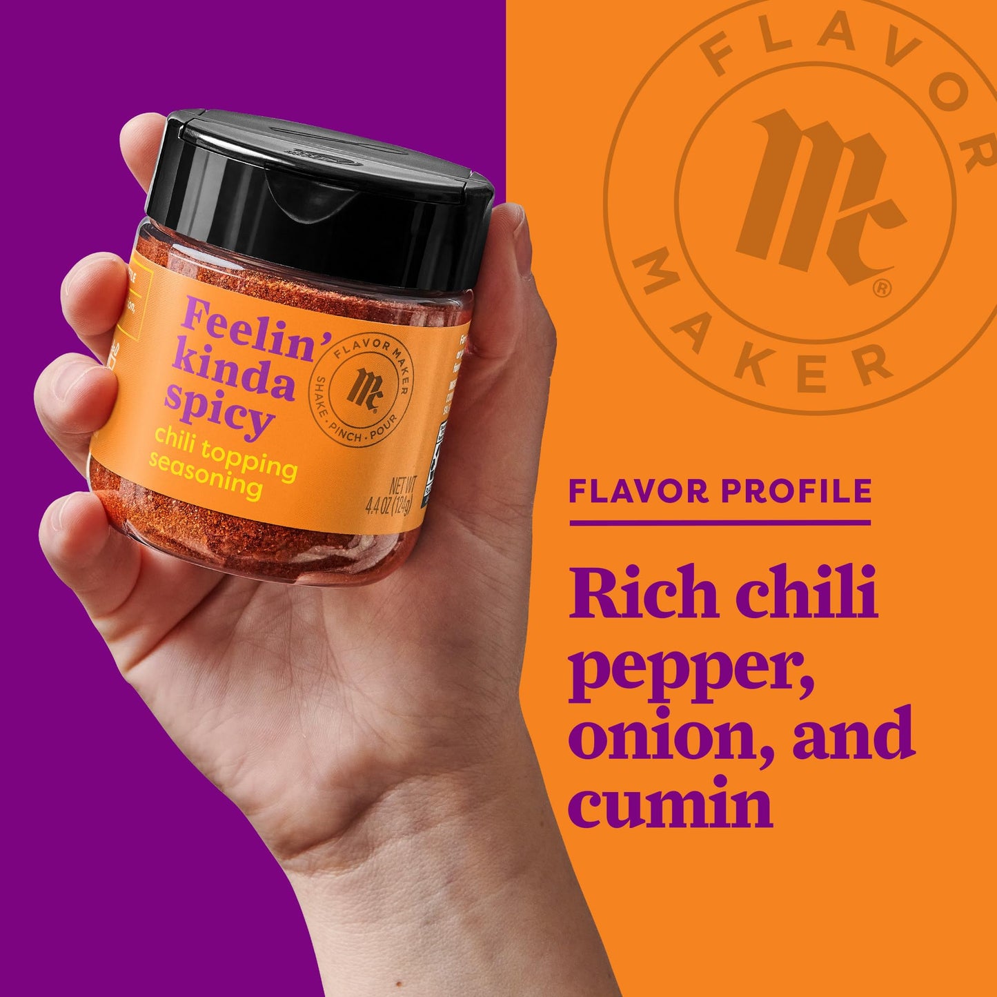 Mccormick Chili Topping Seasoning, Flavor Maker, 4.4 Oz