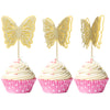 Gyufise 24Pcs Butterfly Cupcake Toppers Glitter Hollow 3D Butterfly Cupcake Picks Decorations For Butterfly Theme Wedding Annive