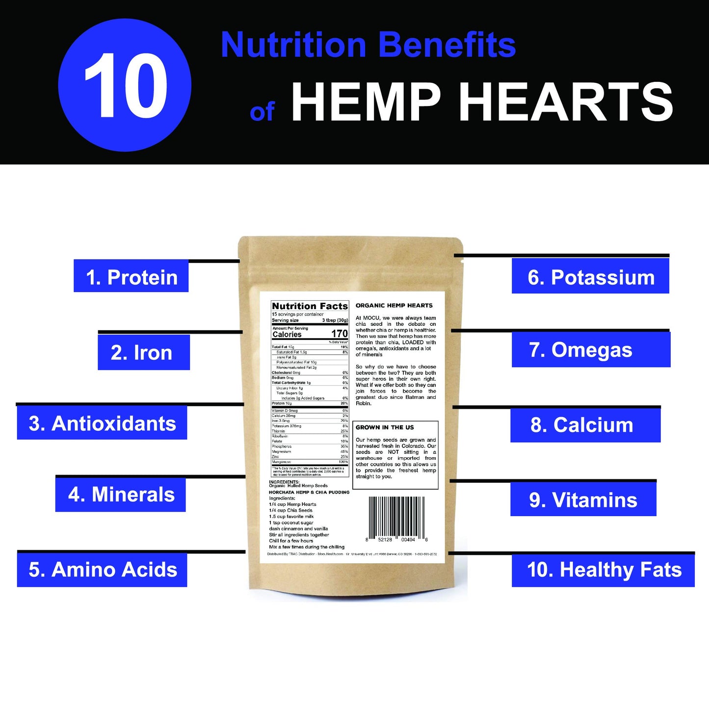 USA Grown Organic Hemp Hearts (Hulled Hemp Seeds) | 3 LB Bag | Cold Stored to Preserve Nutrition | Raw, Non GMO, Vegan, Gluten F