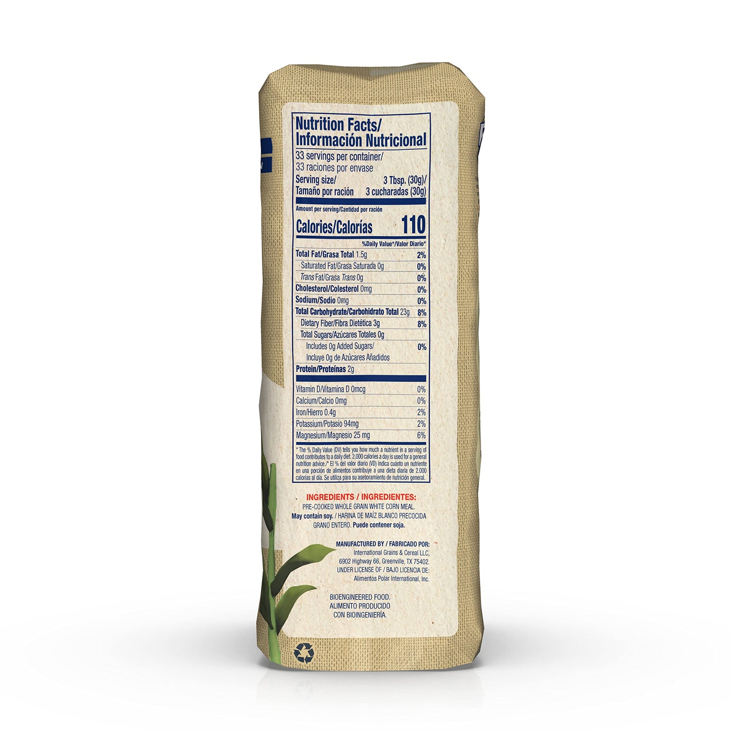 P.A.N. Whole Grain White Corn Meal - Pre-cooked Gluten Free and Kosher Flour for Arepas (2.2 lb/Pack of 10)