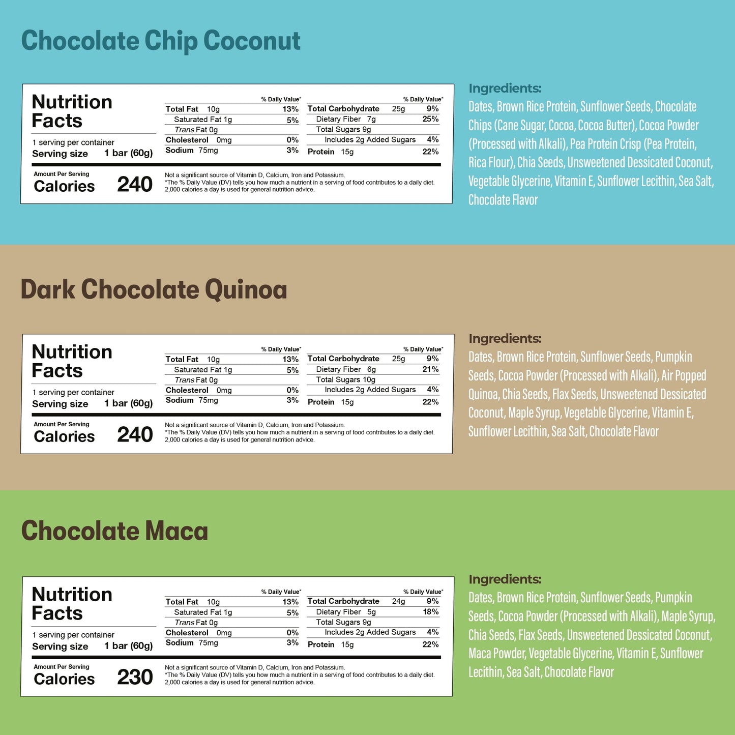 Amrita Vegan High Protein Bars Sampler Pack, 7 Flavors, Gluten Free, 15g Protein, 7 Count