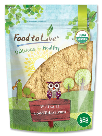 Food to Live Organic Yellow Maca Powder, 2 Pounds - Non-GMO, Kosher, Raw Ground Maca Root, Vegan, Flour, Bulk