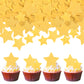 60 PCS Edible Gold Star Cupcake Toppers Edible Stars for Cake Decorating Edible Twinkle Star Cupcake Picks Baby Shower Cake Deco