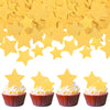 60 PCS Edible Gold Star Cupcake Toppers Edible Stars for Cake Decorating Edible Twinkle Star Cupcake Picks Baby Shower Cake Deco