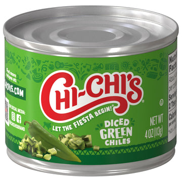 Chi-Chi'S Diced Green Chile Peppers, 4 Oz Can, 12 Pack