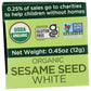 SPICELY Organic White Sesame Seeds, 0.45 OZ