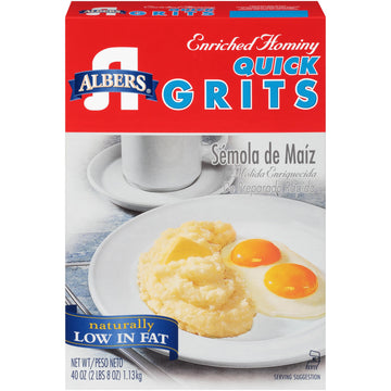 Albers Enriched Hominy Quick Grits, Naturally Low in Fat, 40 OZ Box (Pack of 2)