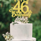 46 Birthday Cake Toppers-Gold Glitter, 46th Cake Topper for Men,46 Cake Topper For Women, 46th birthday decorations,46th Birthda