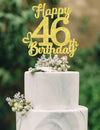 46 Birthday Cake Toppers-Gold Glitter, 46th Cake Topper for Men,46 Cake Topper For Women, 46th birthday decorations,46th Birthda
