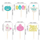 Ercadio 24 Pack Halloween Boo-Y Or Ghoul Cupcake Toppers Glitter Halloween Ghost Gender Reveal Cupcake Picks Pumpkin Boo Cake Pi