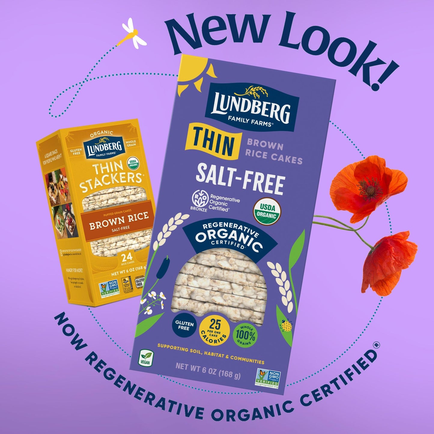 Lundberg Organic Thin Stackers, Salt-Free, 6oz, Gluten-Free, Vegan, Kosher, USDA Certified Organic, Non-GMO Verified, Whole Grai