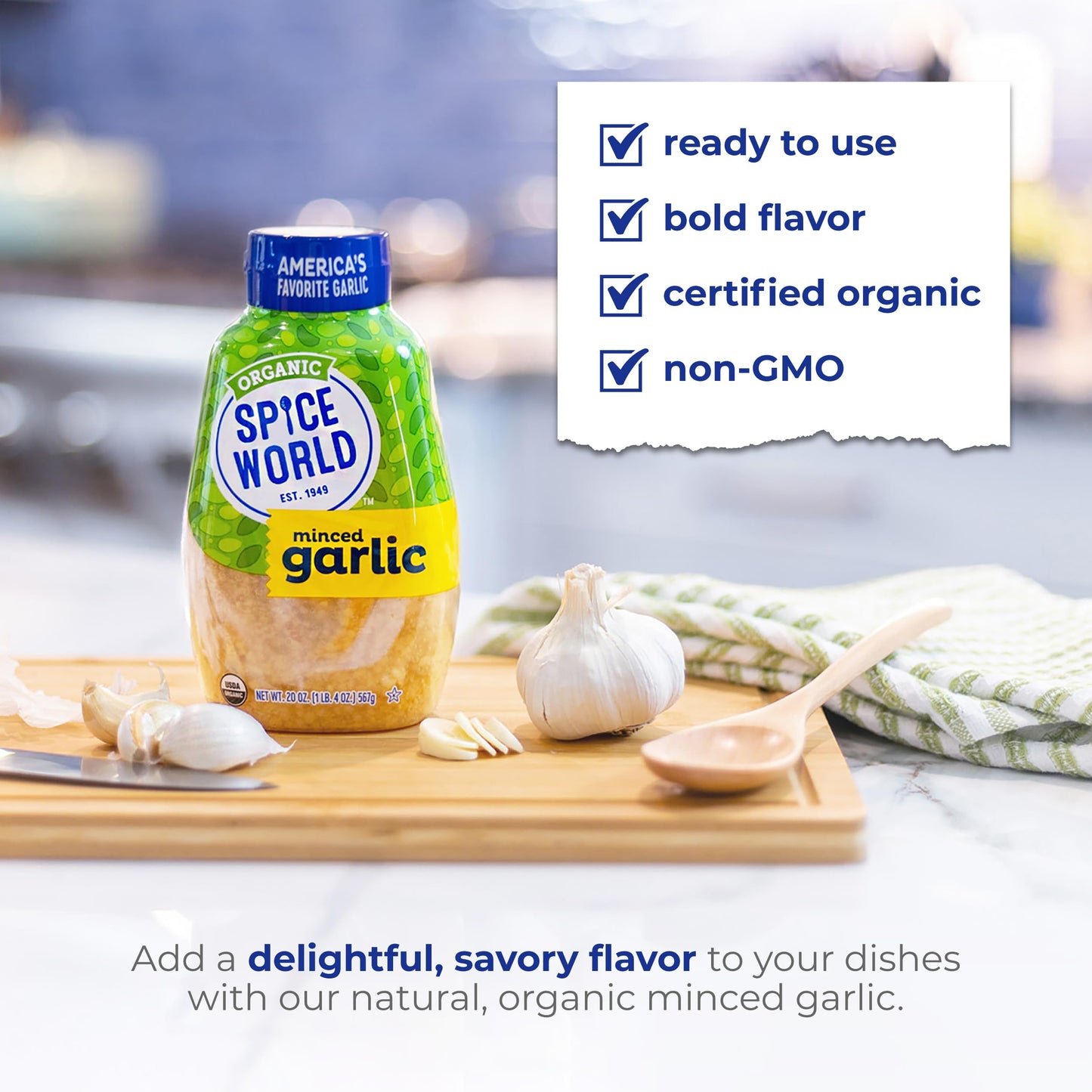 Spice World - Organic Squeeze Garlic - Value Size - 20 Oz