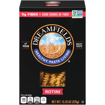 Dreamfields Healthy Pasta Living Rotini, Pack of 12, 13.25 Ounce Boxes