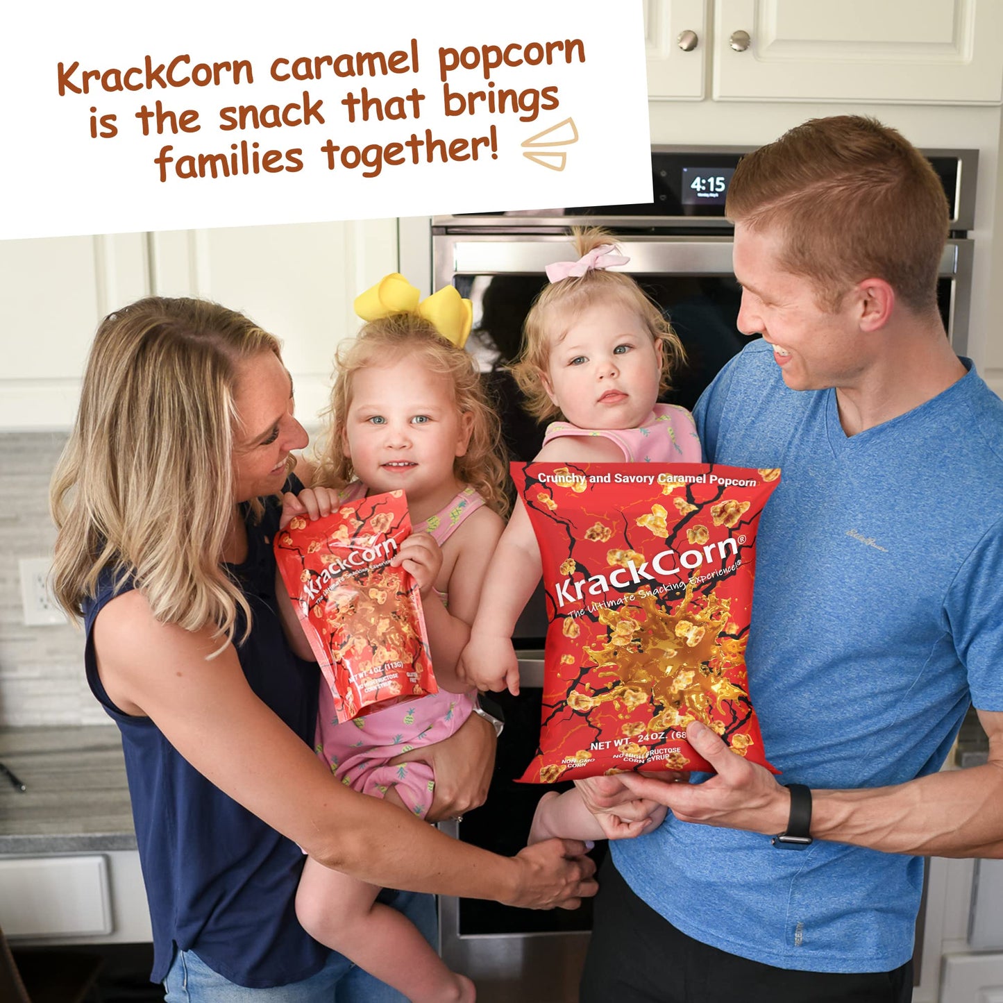 Krackcorn Caramel Popcorn - Sweet And Salty Gourmet Snack - Gluten-Free, Non-Gmo Caramel - Delicious Flavored Popcorn Treat For