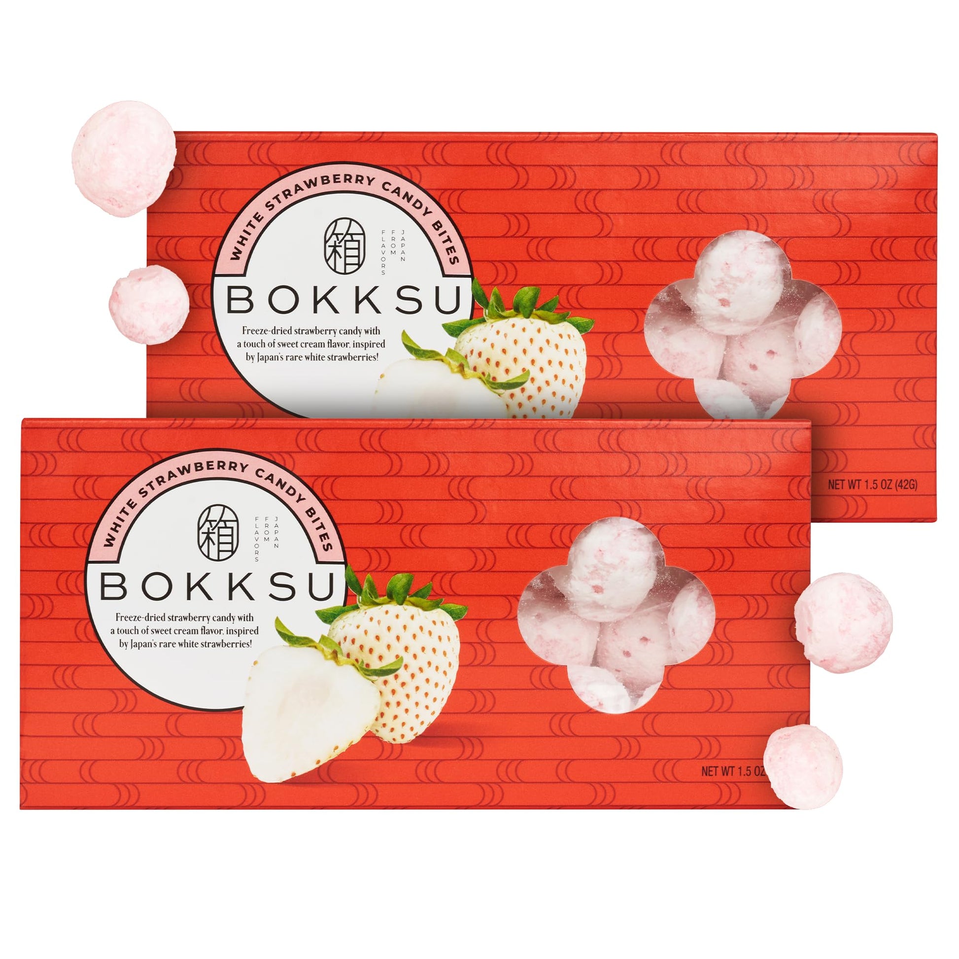 Bokksu White Strawberry Candy Bites - 2-Pack Freeze-Dried Strawberry Candies Infused With White Chocolate  Crunchy  Melt In Your Mouth  Bite-Sized  Japanese-Inspired Freeze-Dried Fruit Snacks