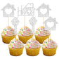 Gyufise 24 Pack Silver Sweet Home Cupcake Toppers Glitter Key Housewarming Cupcake Picks Decorations For New Home Theme Party Ca