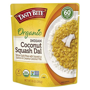 Tasty Bite Organic Coconut Squash Dal, 10 Ounce, Ready to Eat, Microwavable Entree, Vegan