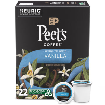 Peets Coffee Flavored Light Roast K-Cup Pods - Vanilla 22 Count - Caramel Brûlée
