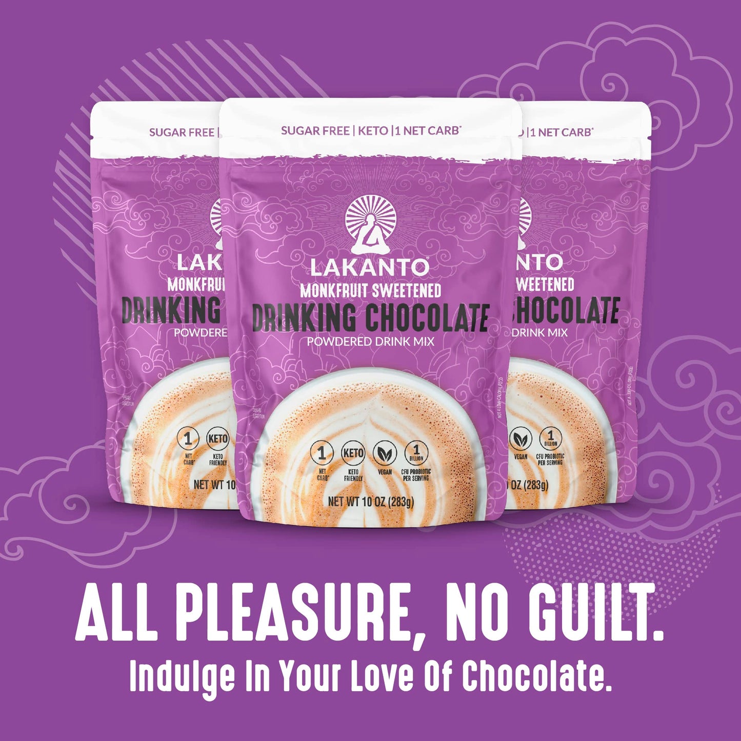 Lakanto Sugar Free Drinking Chocolate - Sugar Free, Cold Or Hot Cocoa Powder Mix With Shelf Stable Probiotics, Monkfruit Sweeten