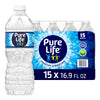 Pure Life Purified Water Bottles, 15 Pack - Still Bottled Water Enhanced with Minerals for a Crisp Taste, Plastic Bottles - 16.9