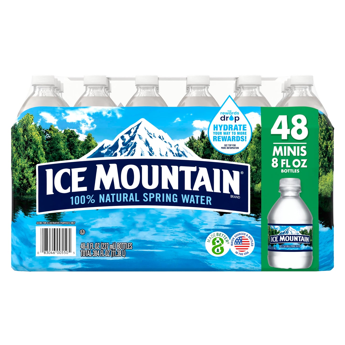 Ice Mountain Spring Water Case Bundles, 8 Fl Oz (Pack of 144), 48 Bottles per Case, Perfect for Hydration and Events