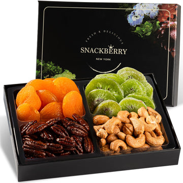 Variety Dried Fuit And Nuts Gift Basket, Nut Platter, Fathers Day Gift Basket, Gift Box For Birthday. Anniversary, Get Well Gift