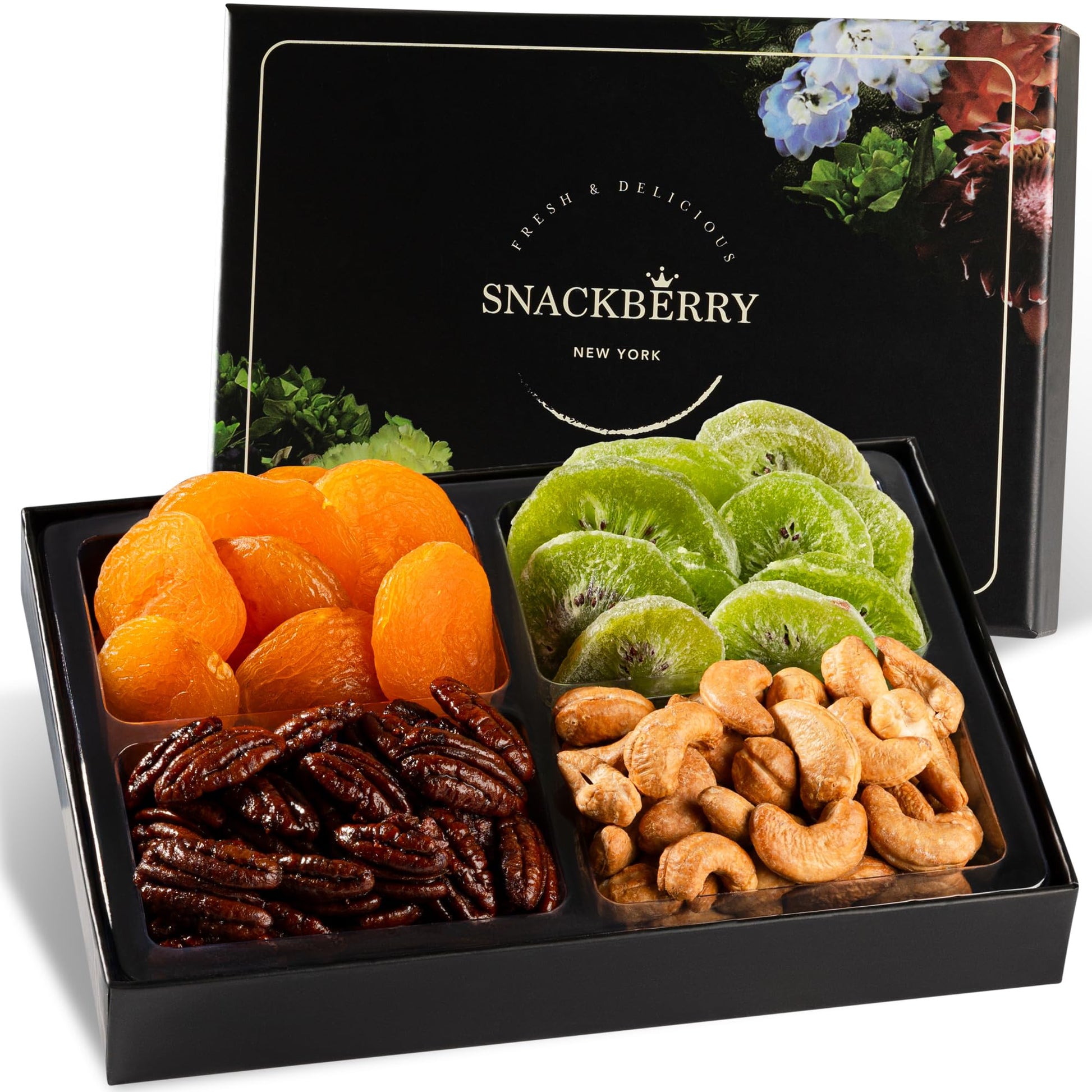 Variety Dried Fuit And Nuts Gift Basket  12-Pack  Nut Platter  Fathers Day Gift Basket  Birthday  Anniversary  Get Well  For Him  Her And Family