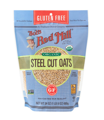 Bob'S Red Mill Gluten Free Organic Steel Cut Oats, 24Oz (Pack Of 4) - Non Gmo, Whole Grain, Vegan, Kosher