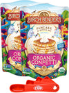 Birch Benders Organic Confetti Pancake and Waffles Mix, 14oz (Pack of 2) with By The Cup Measuring Spoons