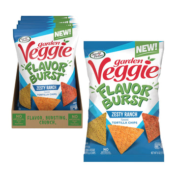 Sensible Portions Garden Veggie Flavor Burst Tortilla Chips, Ranch, 6 Oz (Pack Of 6)