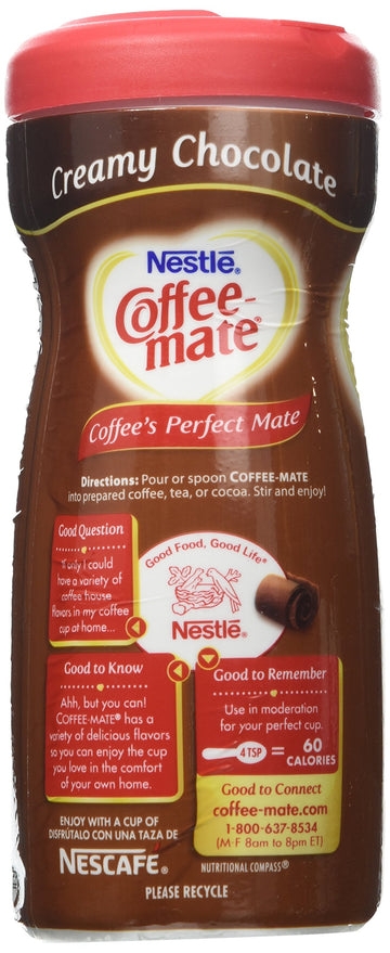 Coffee-Mate, Creamy Chocolate Powdered Coffee Creamer, 15-Ounce Canister (Pack of 3)