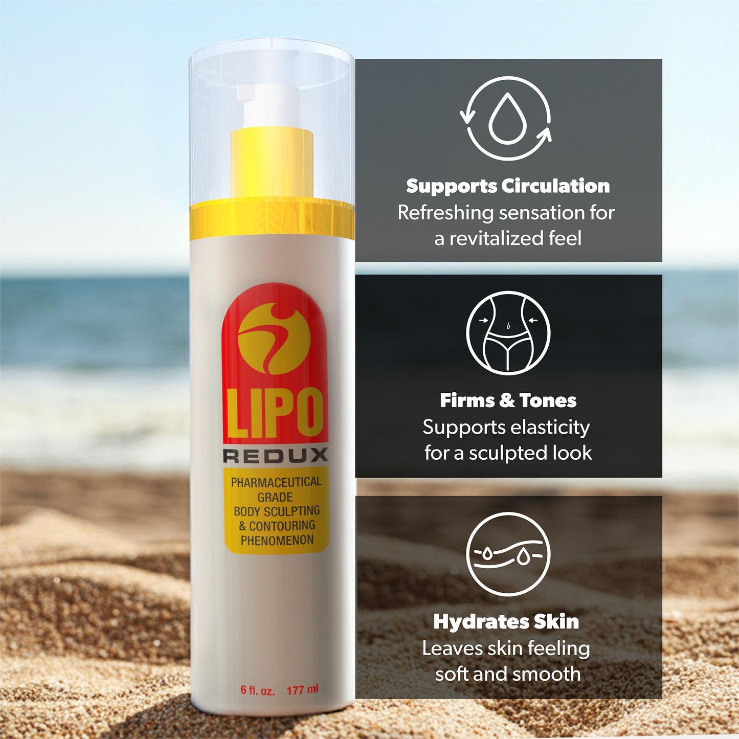 San Nutrition Liporedux Sculpting Gel - Fast Absorbing Body Contouring Lotion, Smooth Toned Look, Hydrating Formula, Skin Firmin