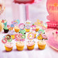 48Pcs Donut Party Decorations Two Sweet Birthday Cupcake Toppers, Donut Grow Up Theme Donut 2Nd Birthday Cake Topper Supplies Fo