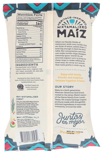 Siete Maiz Blue Corn Tortilla Chips 7.5 Oz