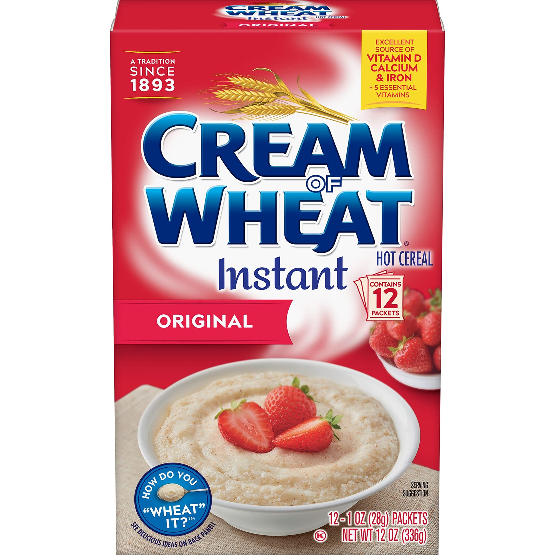 Cream of Wheat Instant Hot Cereal, Original, 1 Ounce, 12 Packets (Pack of 4)