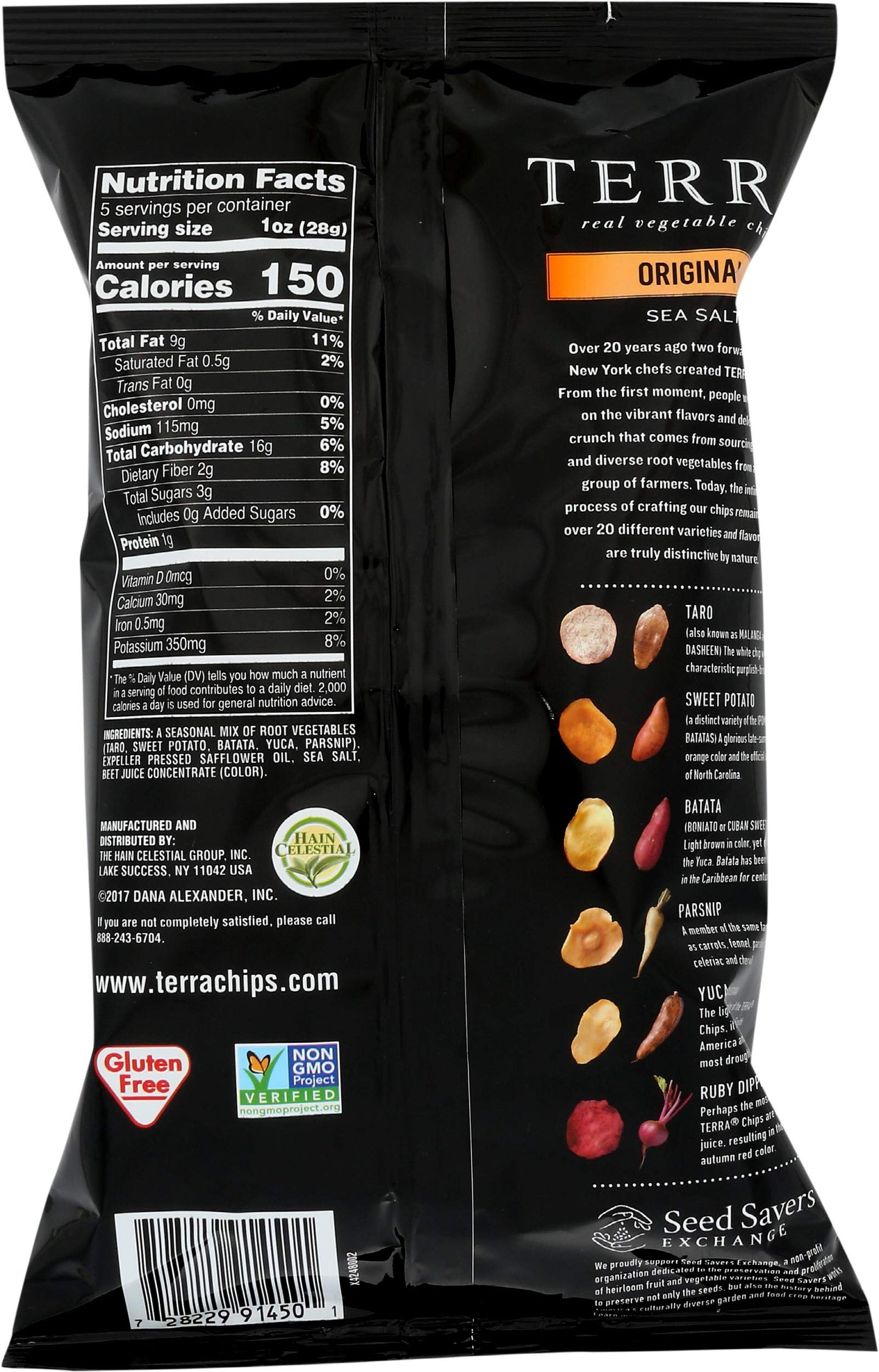 Terra Vegetable Chips With Sea Salt, Original, 5 Oz